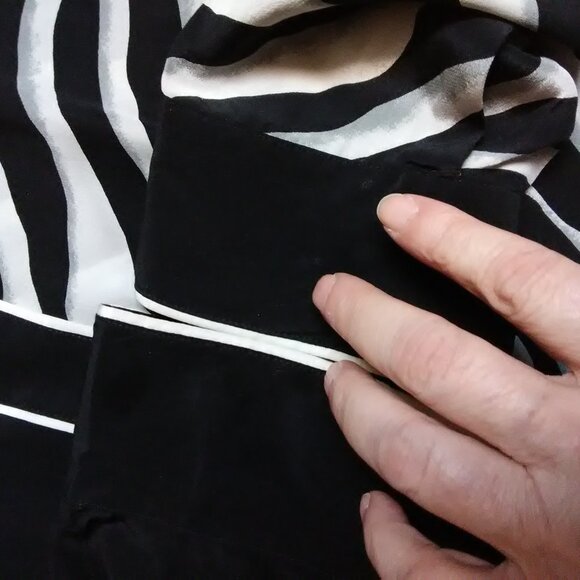 Vintage BOB MACKIE Wearable Art 100% SILK Black Zebra Shirt Large / L - Picture 12 of 14
